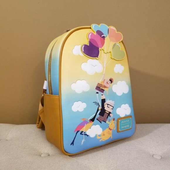 Loungefly Disney Pixar Up Heart Balloons Russel Carl Dug kevin Mini Backpack NEW main image 8